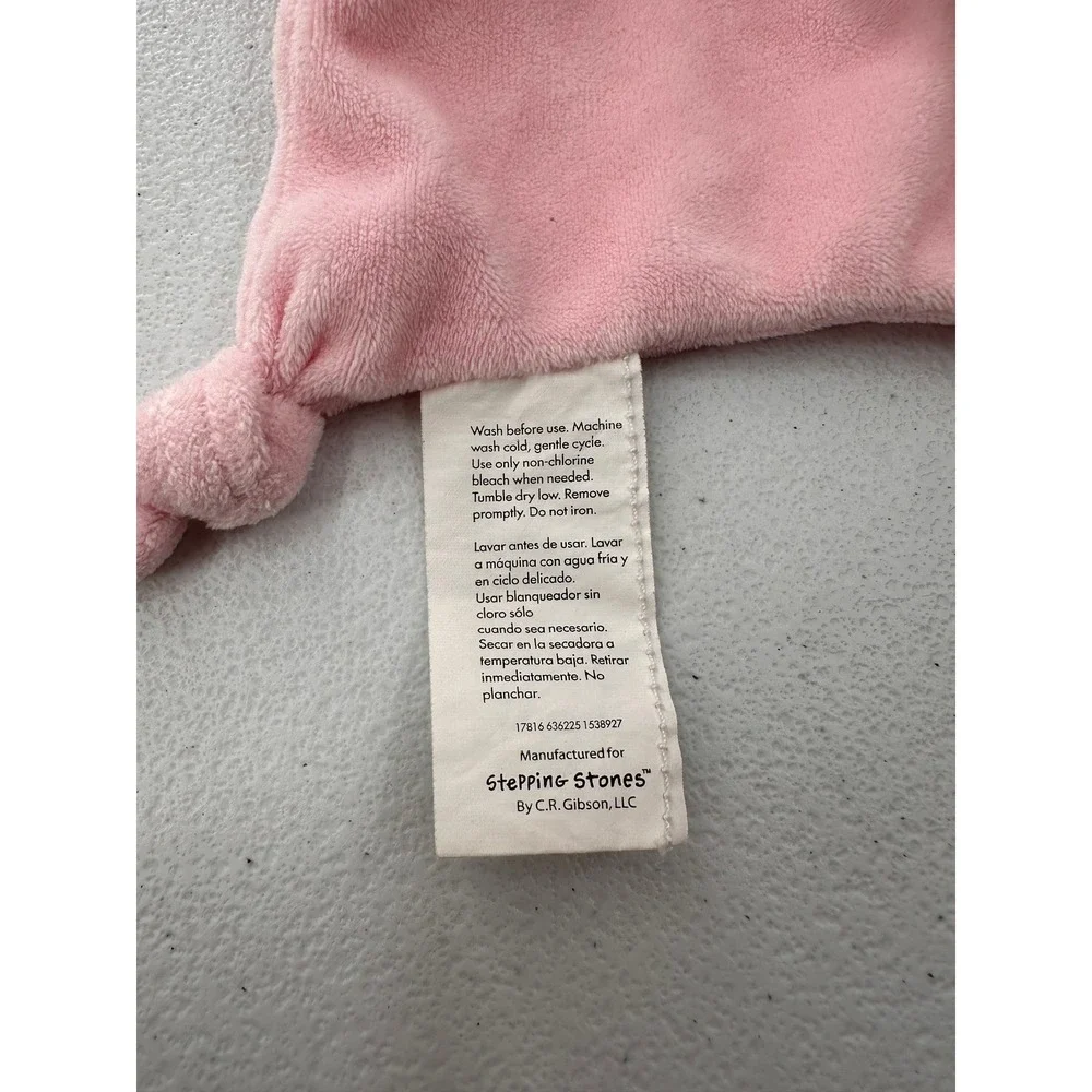 Stepping Stones Bunny Lovey Security Blanket Pink Heart Plush Stuffed Animal Toy